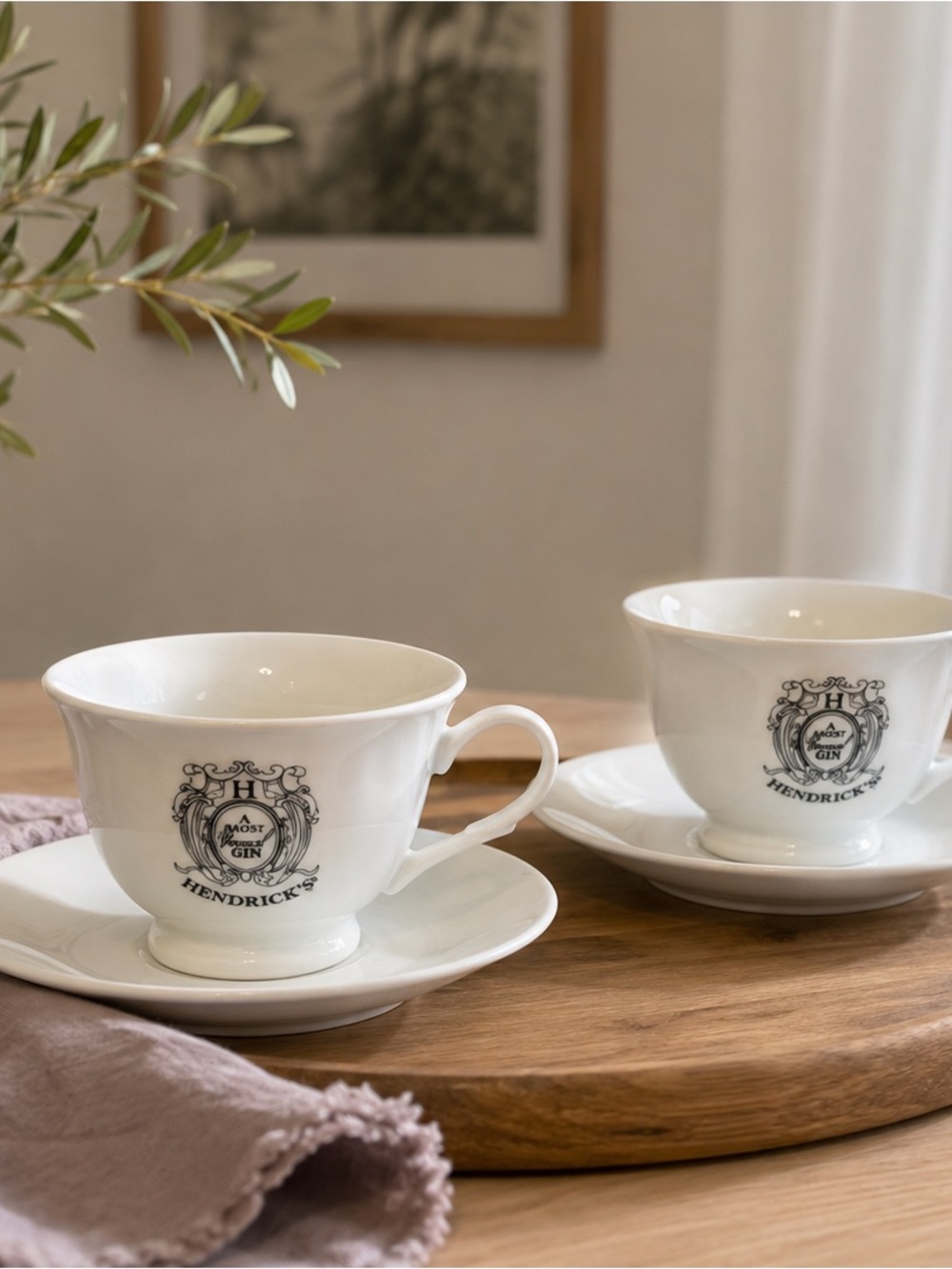 White Porcelain Tea Cup and Saucer Set - Elegant White Design